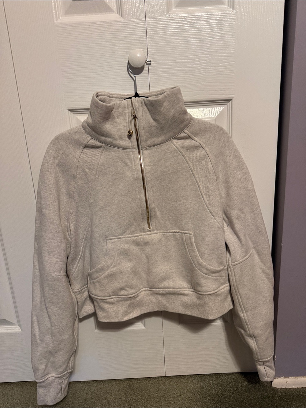 Lululemon Grey Scuba Oversized Half Zip Funnel Neck